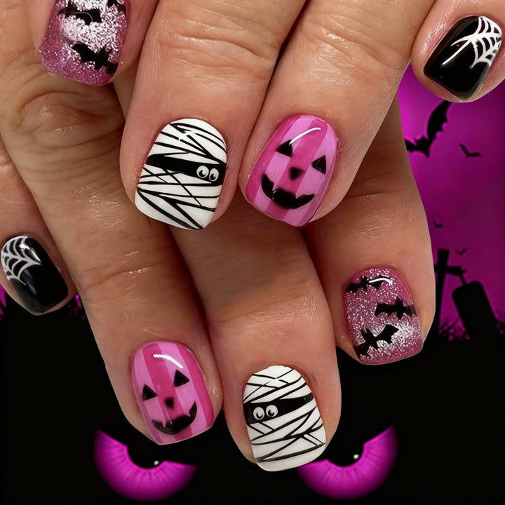 Halloween Nail Art Set with Creative Designs and Sparkling Details Kalsten