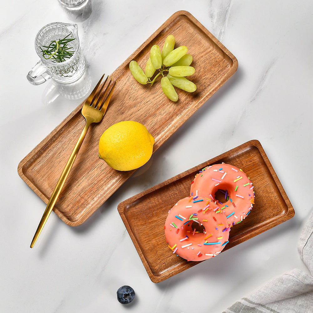 Elegant wooden serving tray with raised edge Kalsten