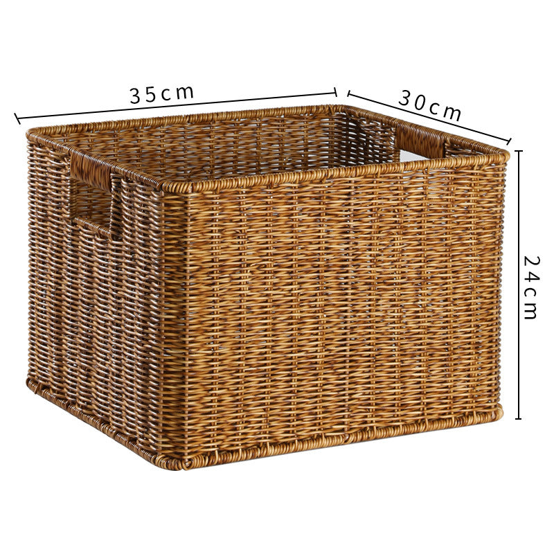 Handcrafted Rectangular Wicker Storage Bin Kalsten