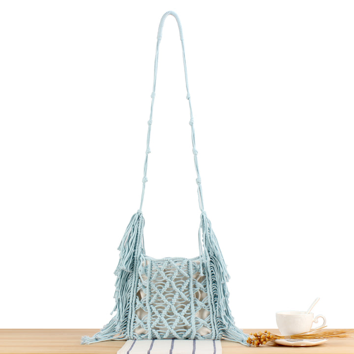 Creative Macrame Shoulder Bag with Fringe Kalsten