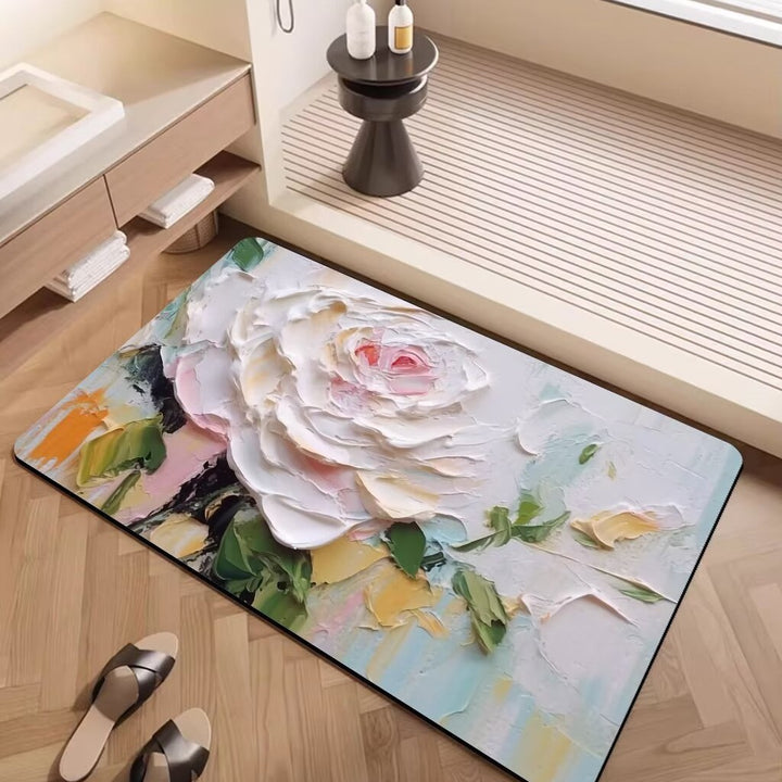 Artistic Floral Pattern Area Mat Kalsten