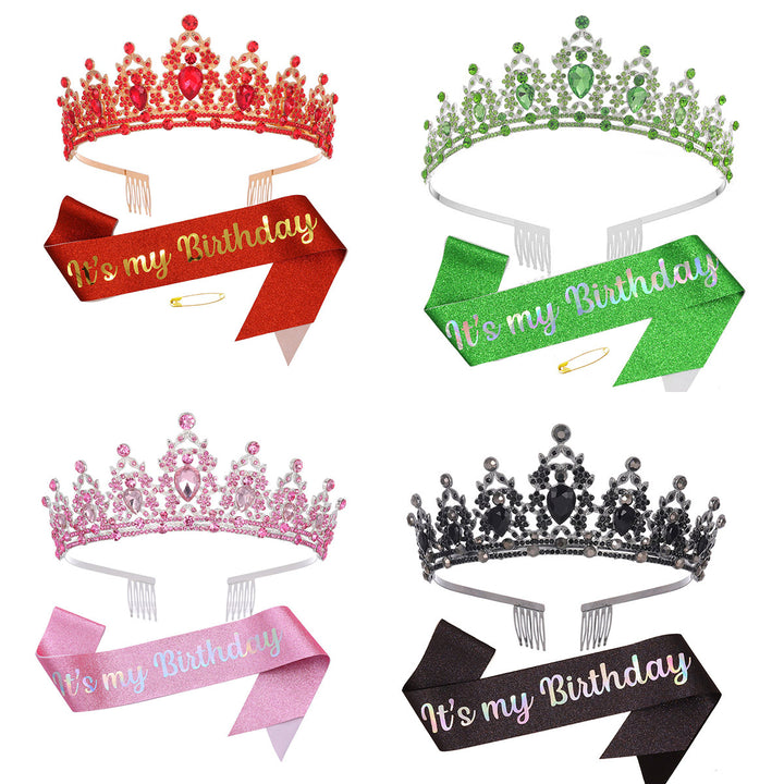 Women's black embellished tiara with elegant design Kalsten