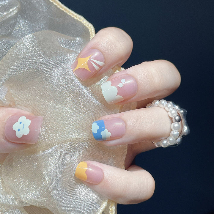 Artistic Cloud-Themed Press-On Nails Kalsten