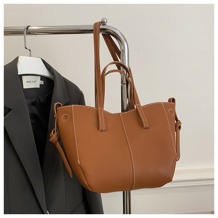 Textured Leather Everyday Tote Bag Kalsten