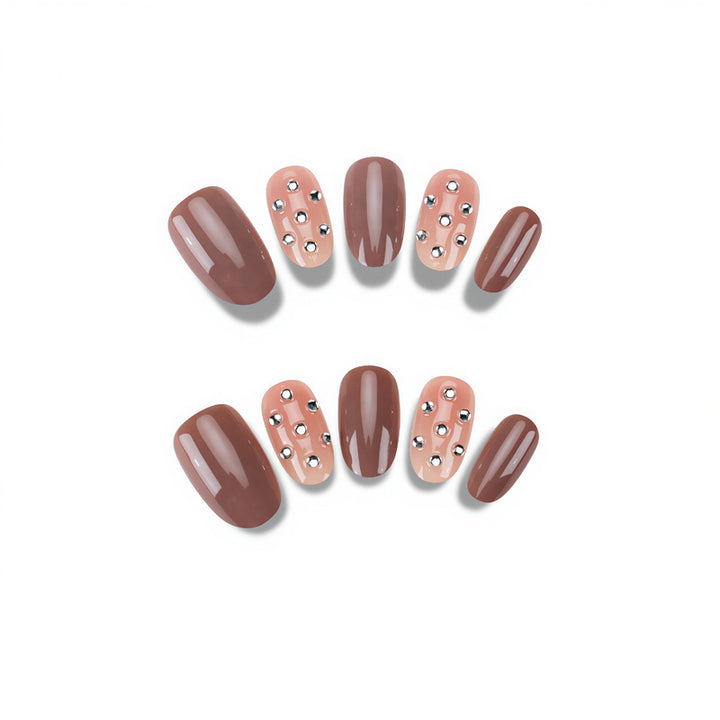 Elegant Nail Art with Rhinestone Accents Kalsten