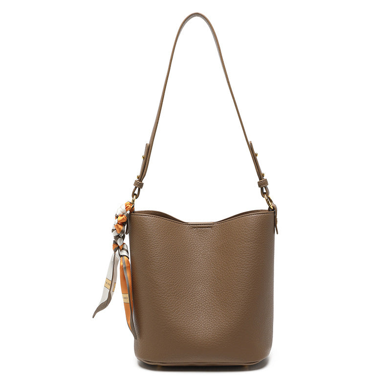 Textured Leather Bucket Bag Kalsten