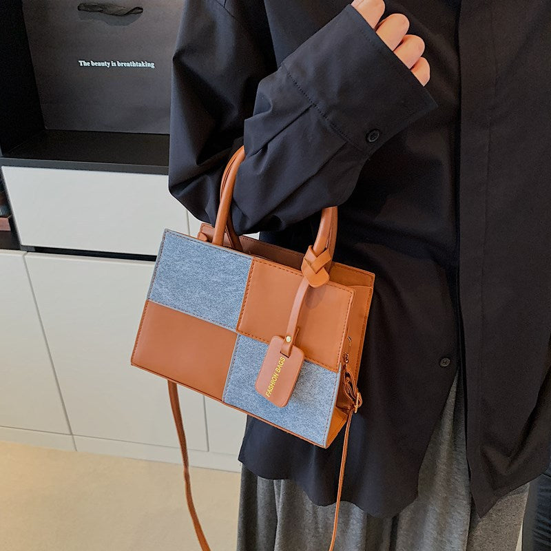 Geometric Patterned Handheld Tote Bag Kalsten