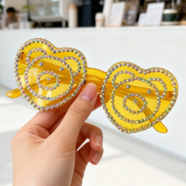 Heart-Shaped Rhinestone Sunglasses Kalsten