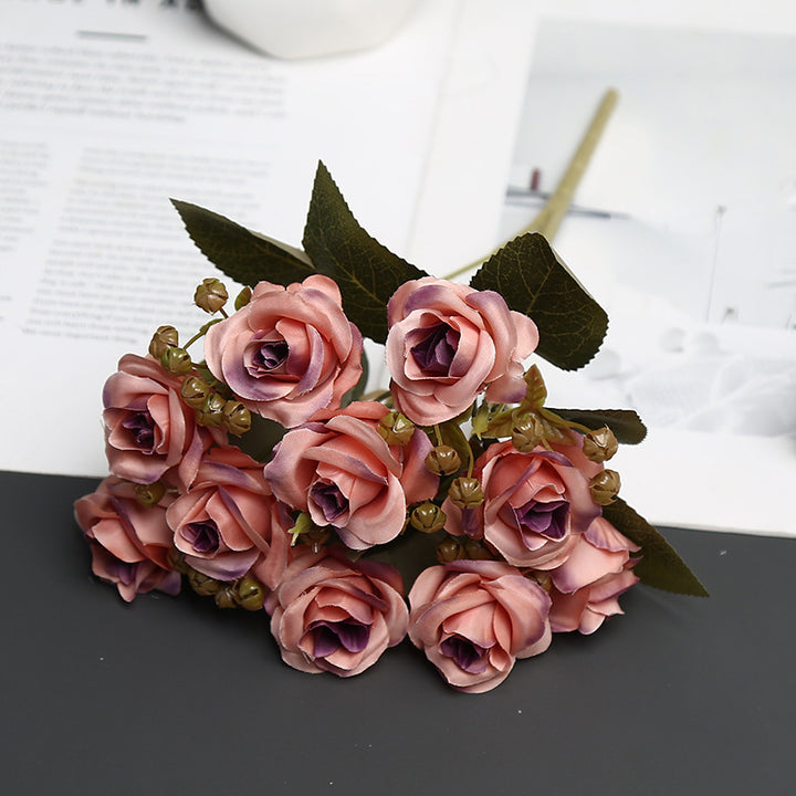 Decorative Silk Rose Bouquet for Home Decor