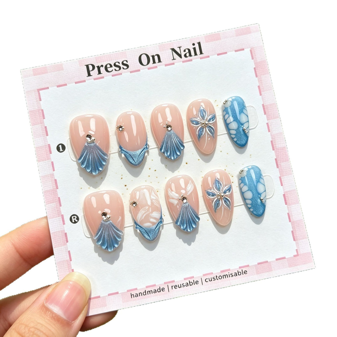 Artistic Seashell Press-On Nail Set