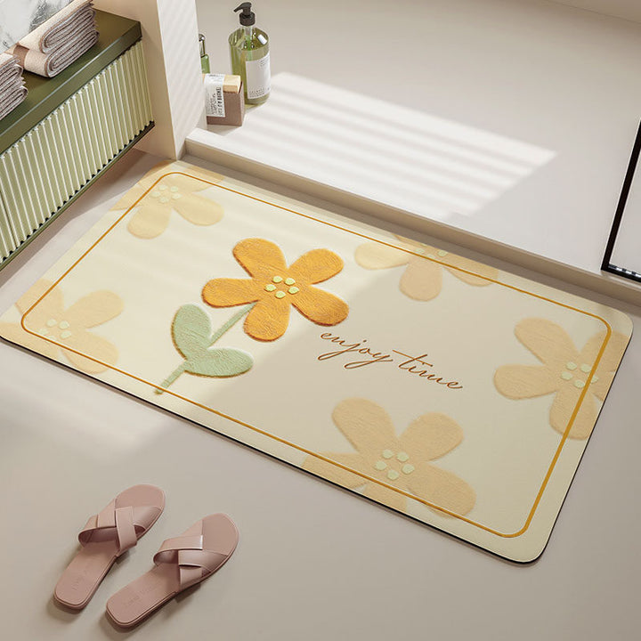 Soft Floral Bath Mat Kalsten