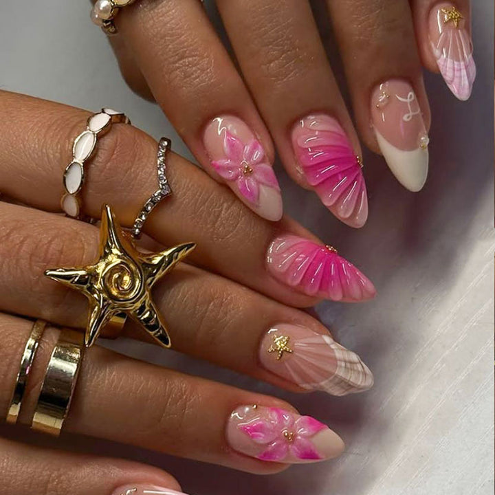Floral-Designed Press-On Nail Set