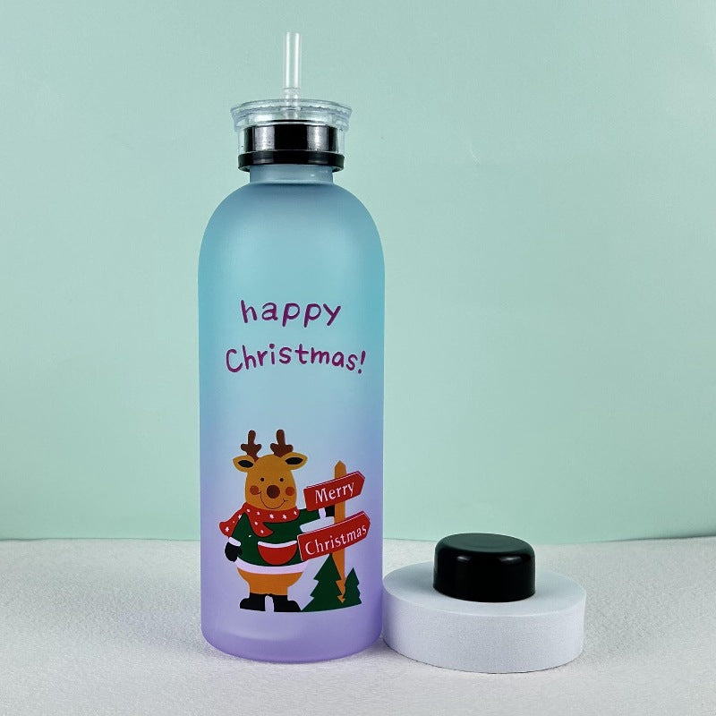 Ladies Motivational Water Bottle with Cheerful Christmas Design Kalsten