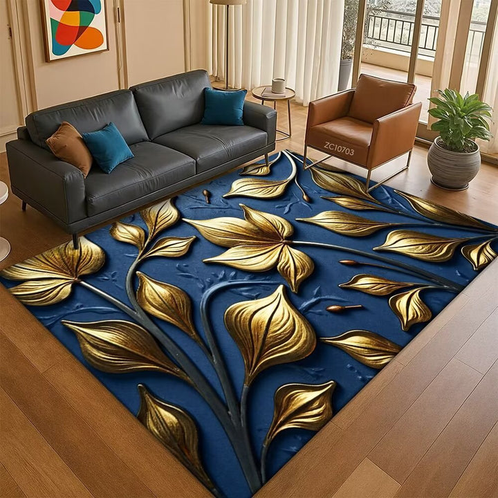 Leaf-Patterned Area Rug Kalsten