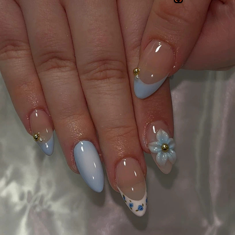Decorative Press-On Nail Art Set with Accessories