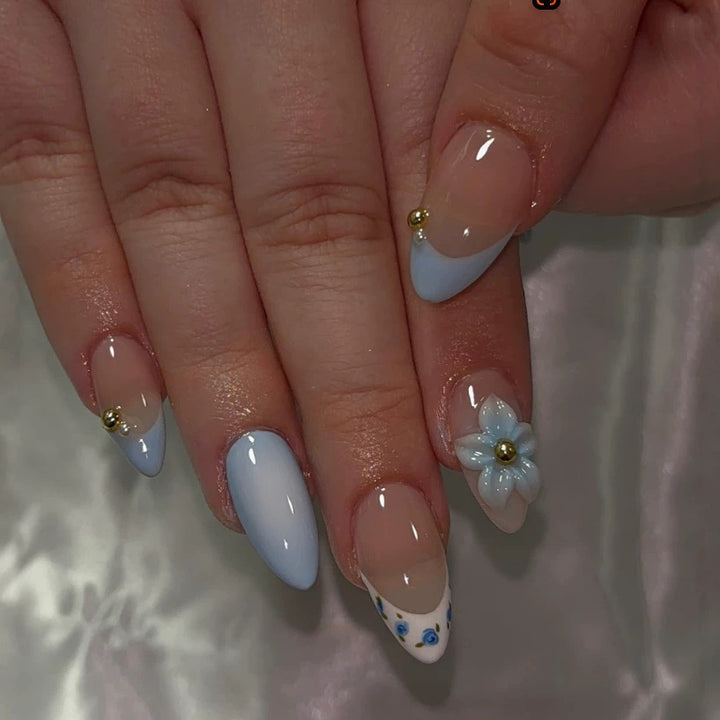Decorative Press-On Nail Art Set with Accessories