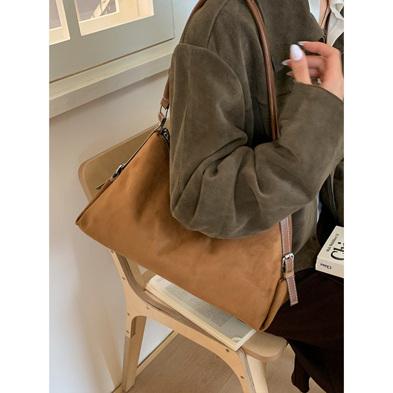Elegant Suede Hobo Handbag