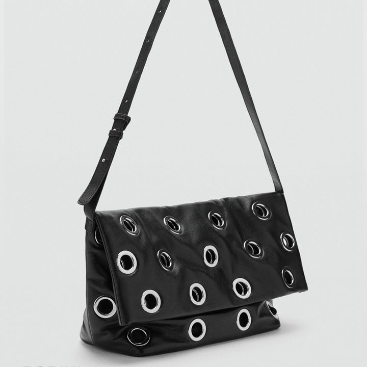 Grommet Accented Shoulder Bag