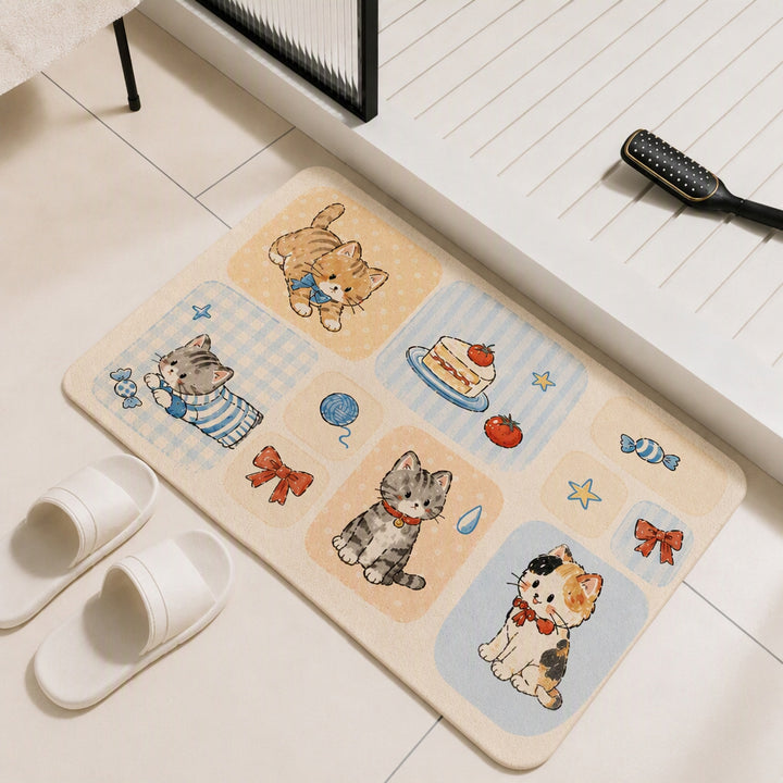 Cute Cat-Themed Indoor Area Rug Kalsten