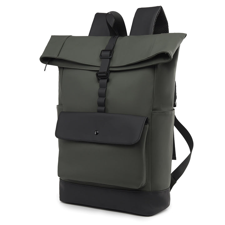 Modern roll top backpack with waterproof material and security closure Kalsten