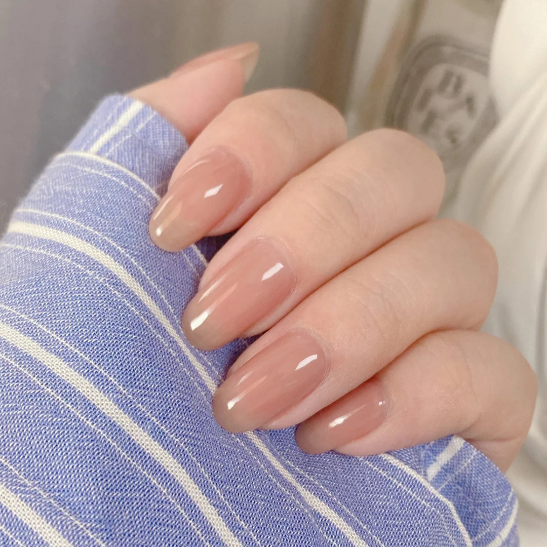 Elegant Glossy Long Coffin Press-On Nails