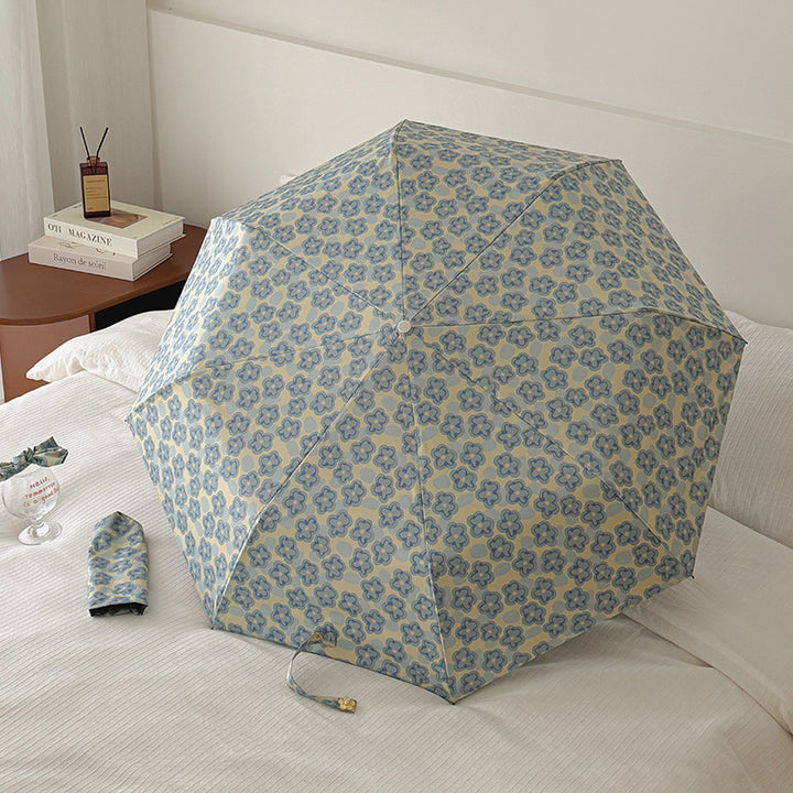 Ladies Collapsible Umbrella with Elegant Floral Pattern Kalsten