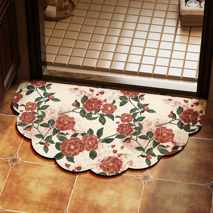 Floral Scalloped Area Rug