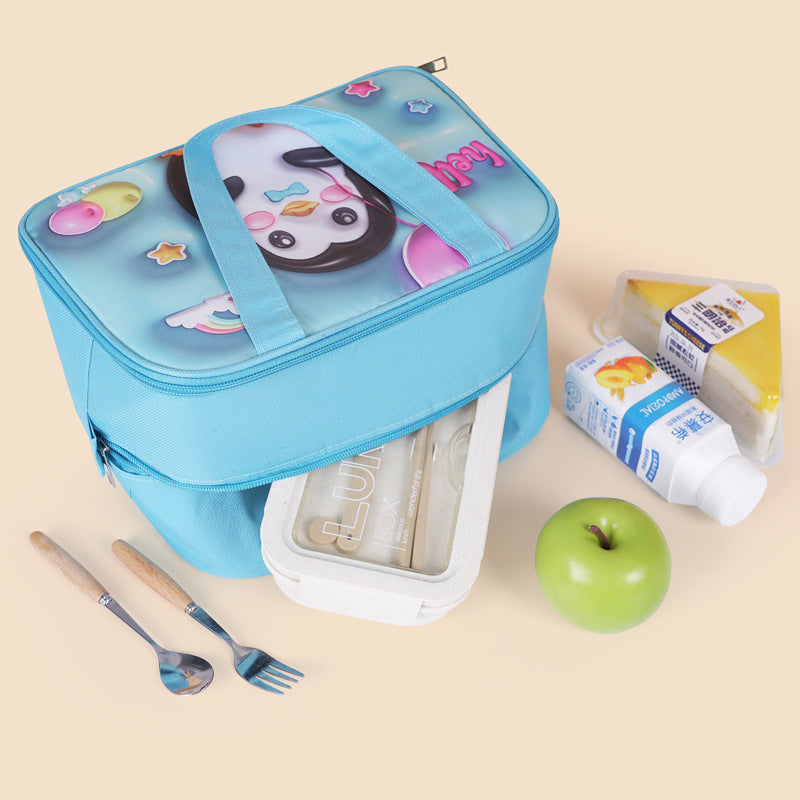 Insulated Lunch Bag with Fun Penguin Design