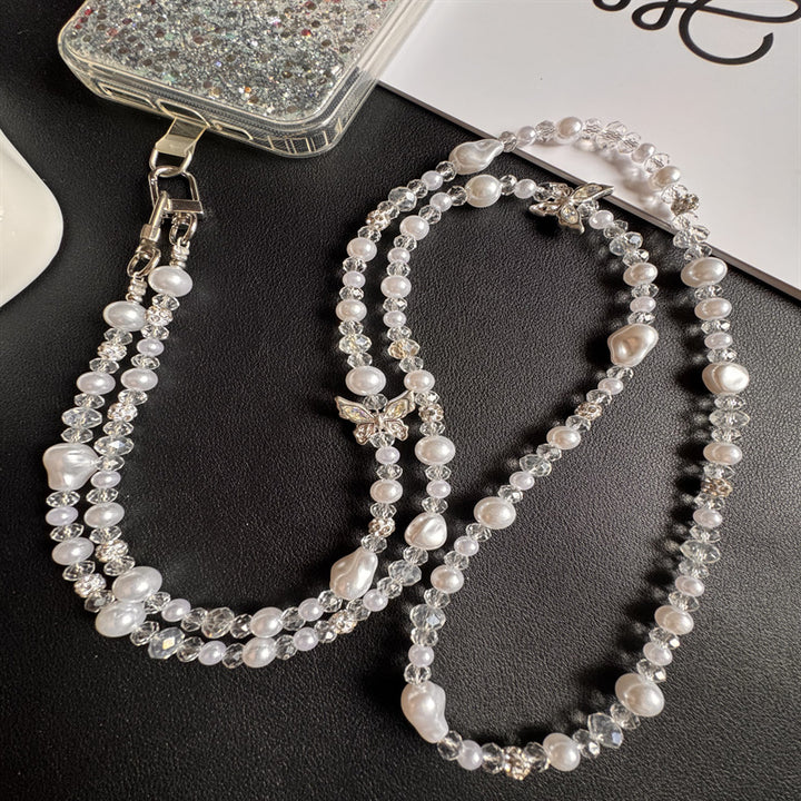 Elegant Pearl and Crystal Eyewear Chain Kalsten