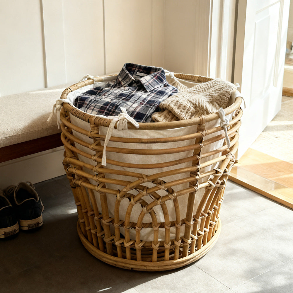 Handcrafted storage basket with fabric insert Kalsten
