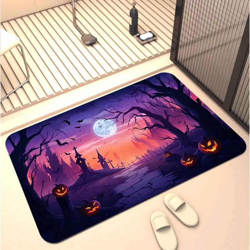 Halloween-Themed Decorative Bath Mat