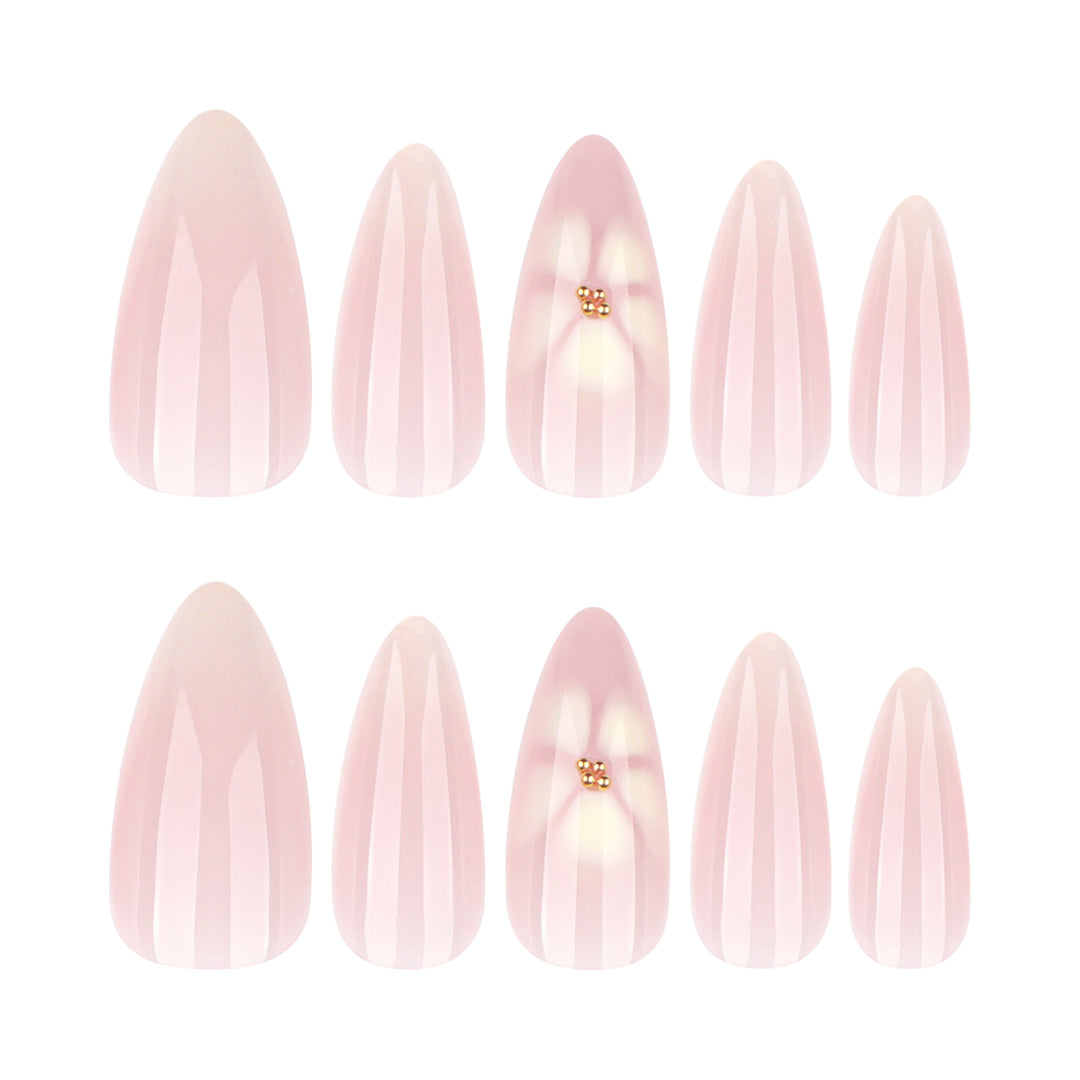 Elegant Stiletto Nails with Floral Accents Kalsten