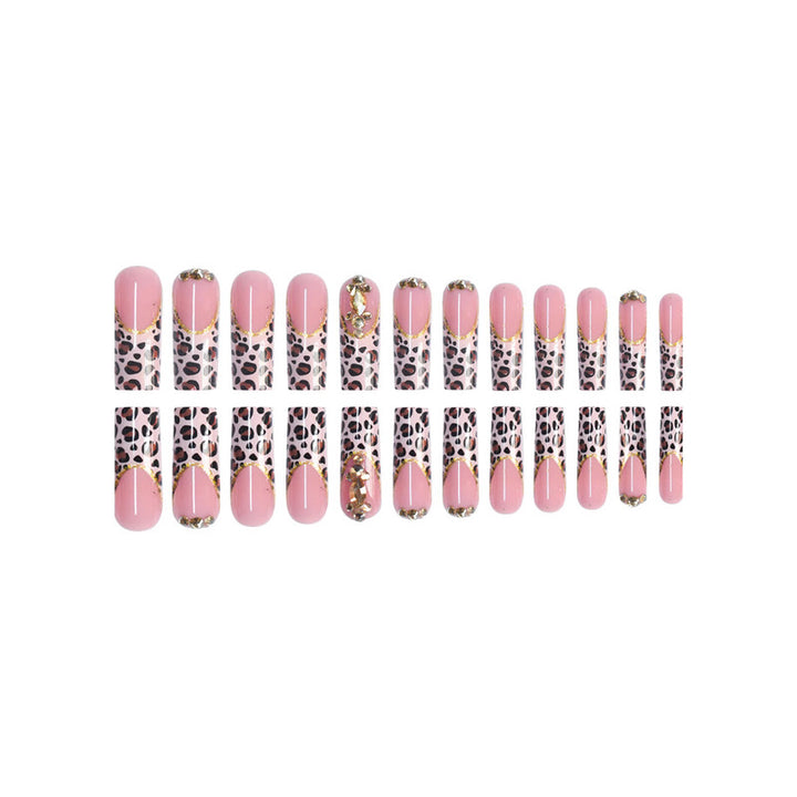 Decorative Stiletto Press-On Nails with Gold Accents Kalsten