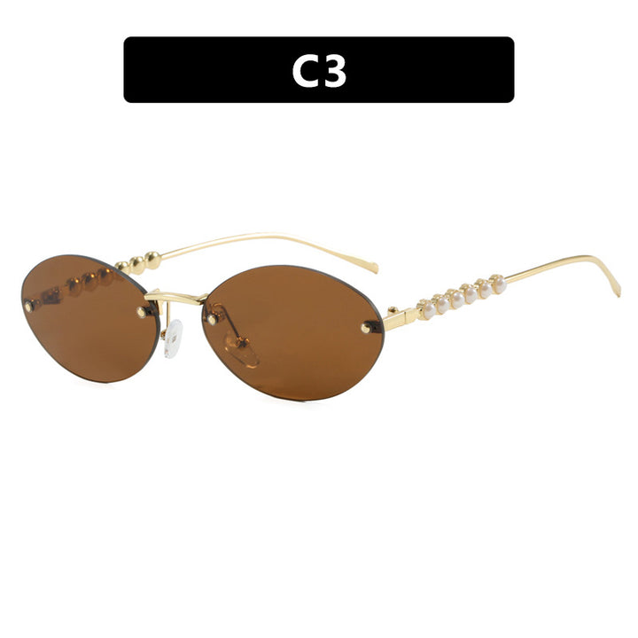 Women's stylish oval sunglasses with elegant embellishments Kalsten
