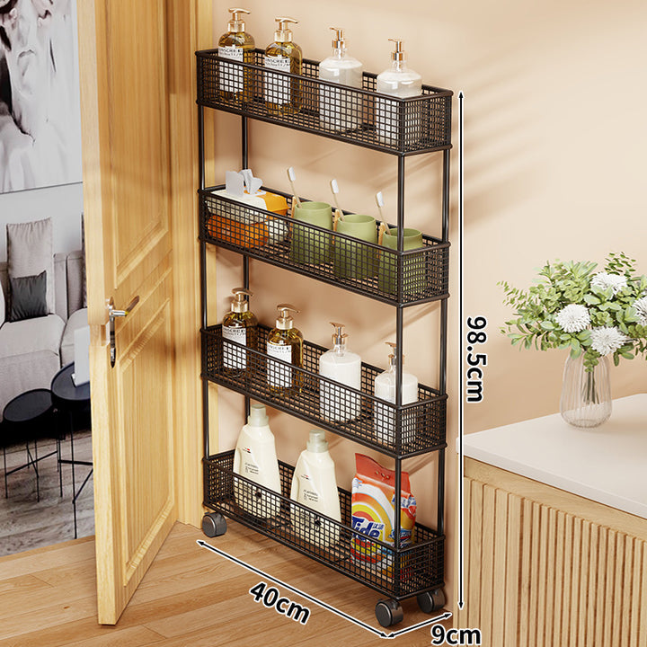 Slim Narrow Pull-Out Mesh Storage Organizer for Cabinet and Door Gap