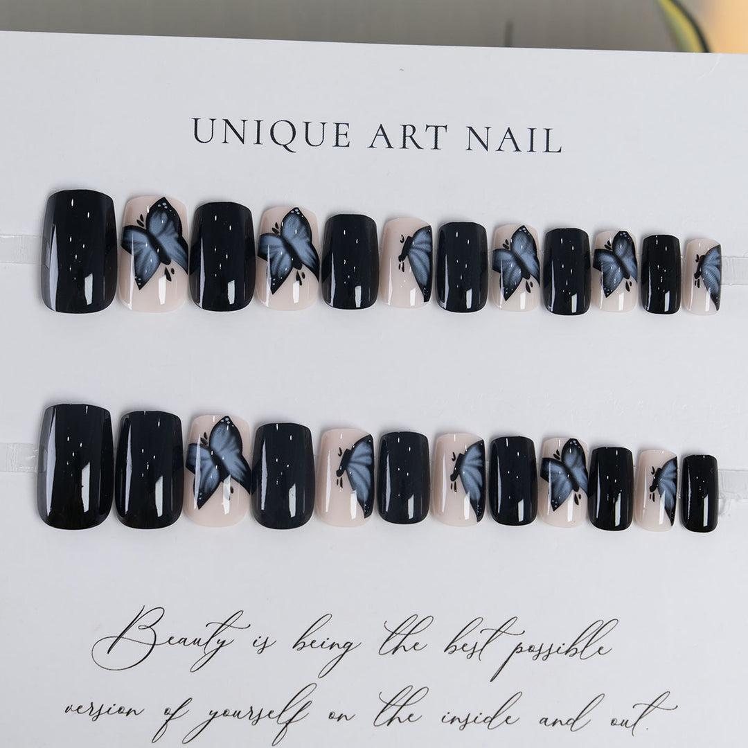 Artistic Butterfly-Embellished Press-On Nails