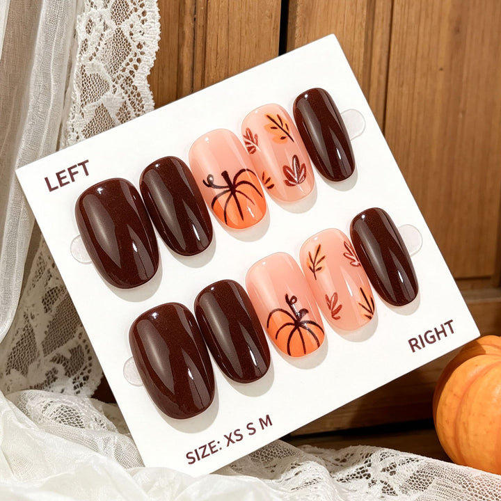 Autumn-Inspired Press-On Nail Set