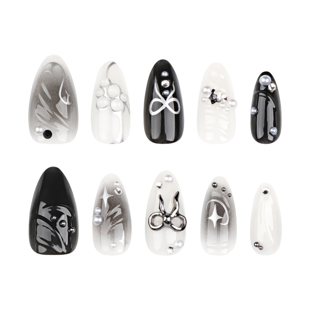 Elegant artificial nails with modern design and glitter accents Kalsten