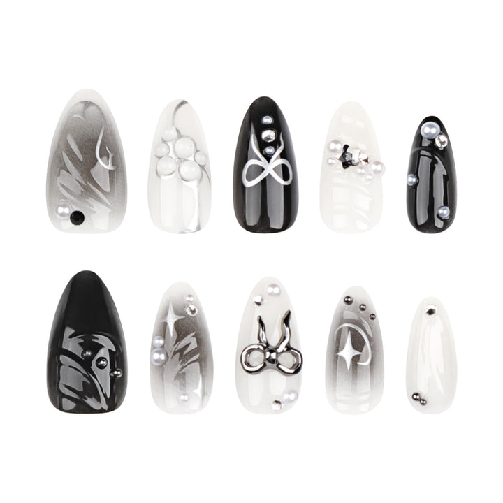 Elegant artificial nails with modern design and glitter accents Kalsten