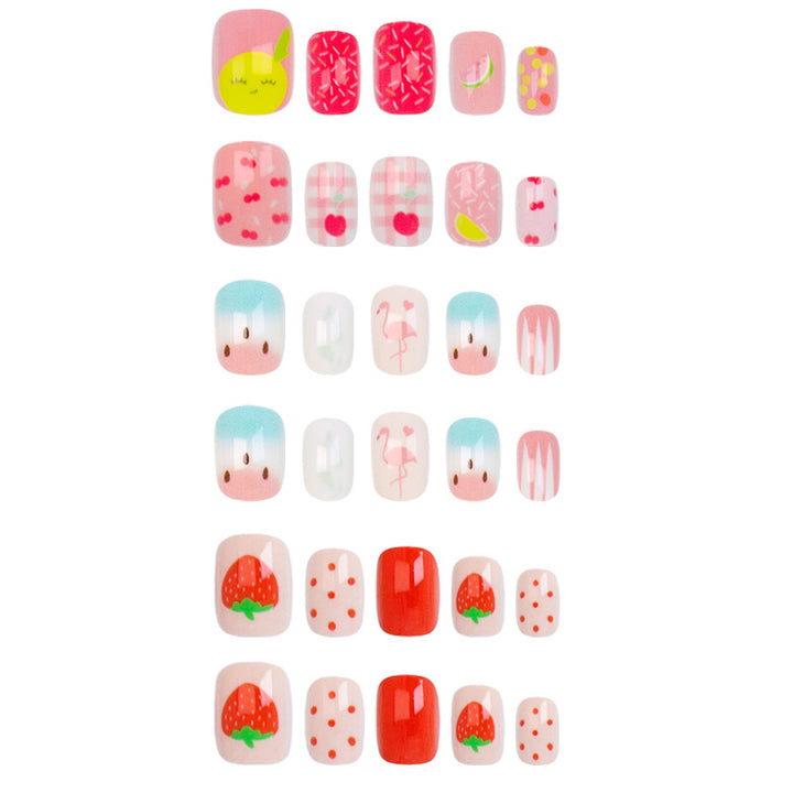 Nail art set with playful flamingo and stripe patterns Kalsten