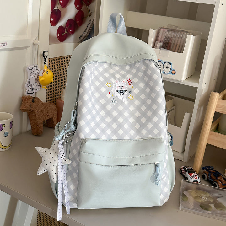 Cute Decorative Checked Pattern Backpack Kalsten