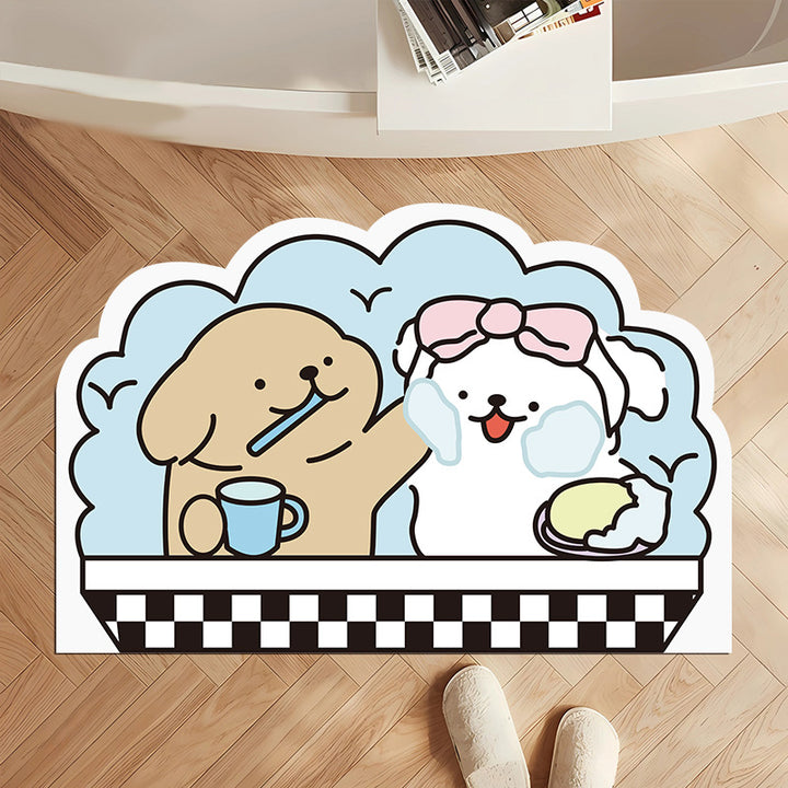 Cartoon-Themed Bathroom Mat