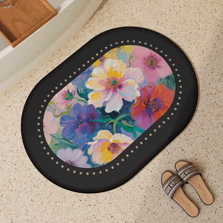 Floral Print Bath Rug