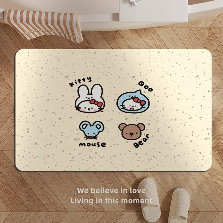 Cute Kitty-Themed Memory Foam Bath Mat Kalsten