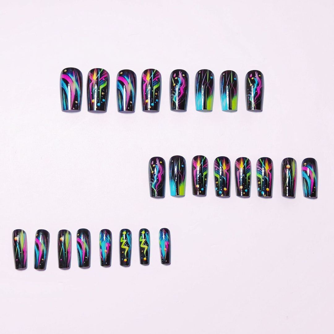 Neon Glow-In-The-Dark Nail Art Kalsten