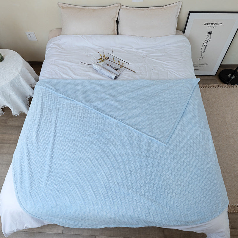 Women Cozy Reversible Blanket with Cable Pattern Kalsten