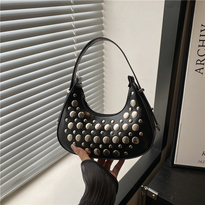 Studded Leather Hobo Bag Kalsten