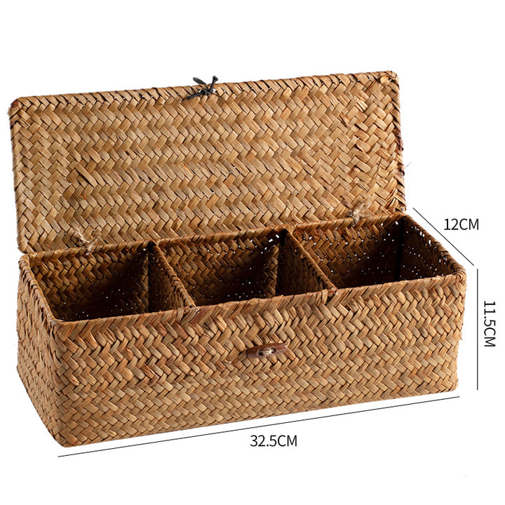 Unisex storage box made of handwoven natural material Kalsten