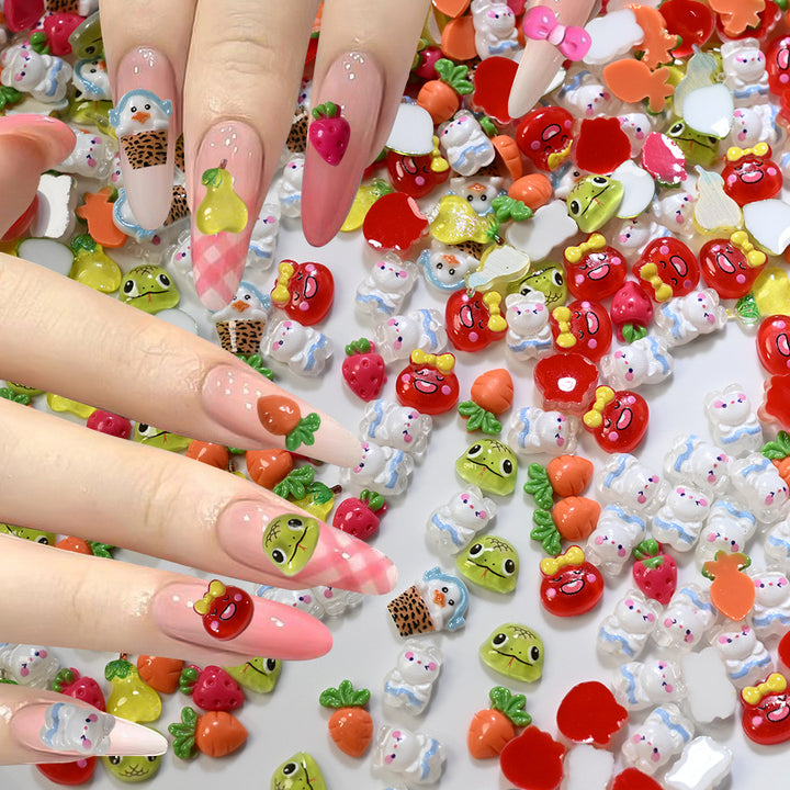 3D Fruit-Themed Nail Art Charms Set