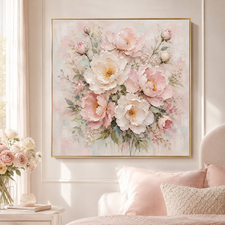 3D Textured Floral Canvas Artwork